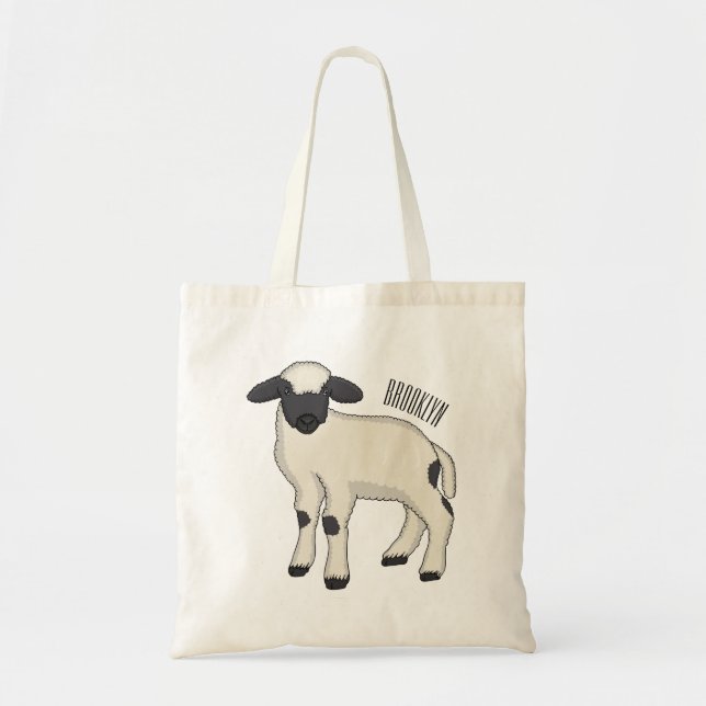 Valais Blacknose sheep cartoon illustration Tragetasche (Vorne)