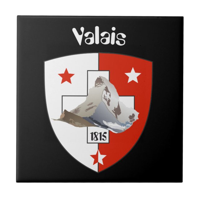 Valais / Wallis Schweiz Fliese (Vorderseite)