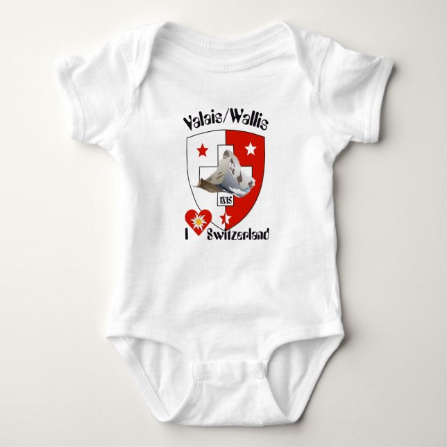 Valais / Wallis Schweiz-Suisse Kinder Body Baby Strampler (Vorderseite)