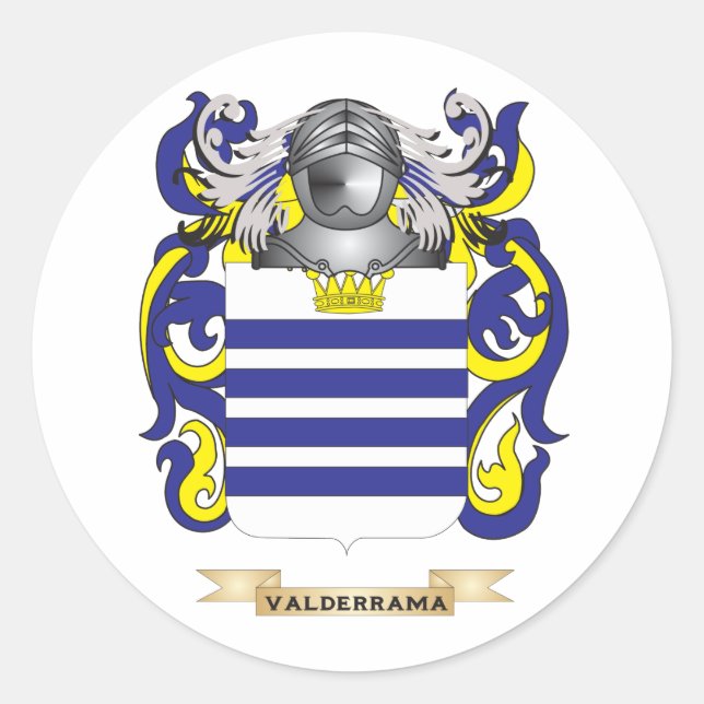 Valderrama-Familienwappen (Wappen) Runder Aufkleber (Vorderseite)