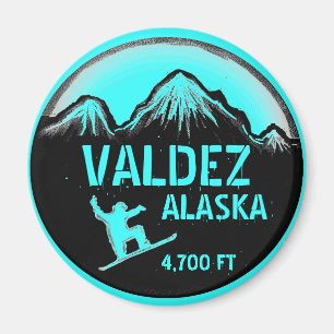 Valdez Alaska aquamariner Snowboard-Kunstmagnet Magnet
