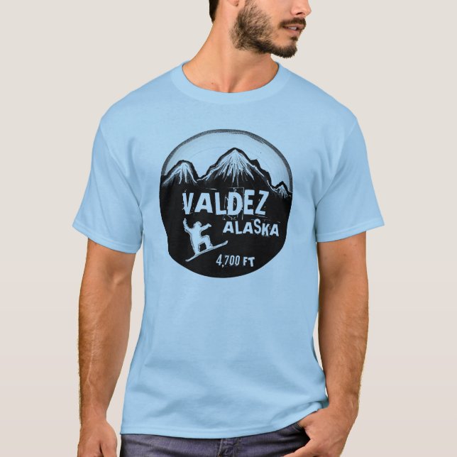 Valdez Alaska Typ Blue Snowboard art tee (Vorderseite)