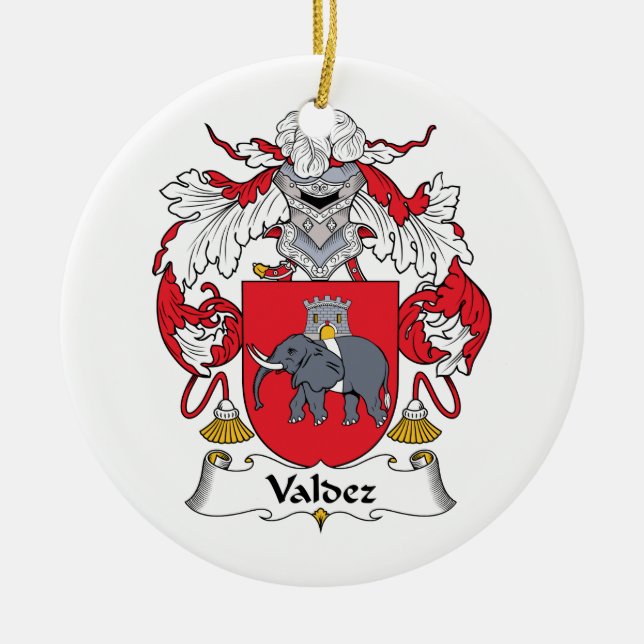 Valdez-Familienwappen Keramik Ornament (Vorne)
