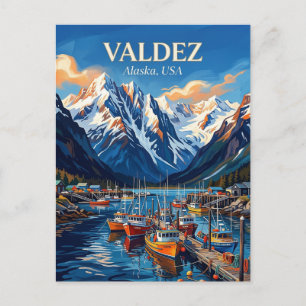 Valdez Hafen Alaska Postkarte