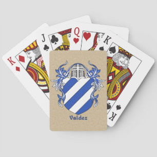 Valdez Heraldischer Schild mit Mantling Spielkarten