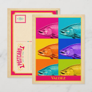 Valdez Postkarte Alaska Lachs Vintage