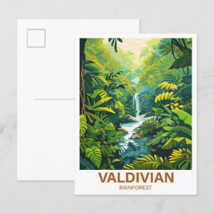 Valdivian Rainforest Illustration Travel Postkarte