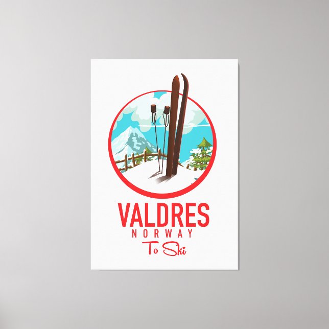 Valdres Ski Logo Leinwanddruck (Vorderseite)