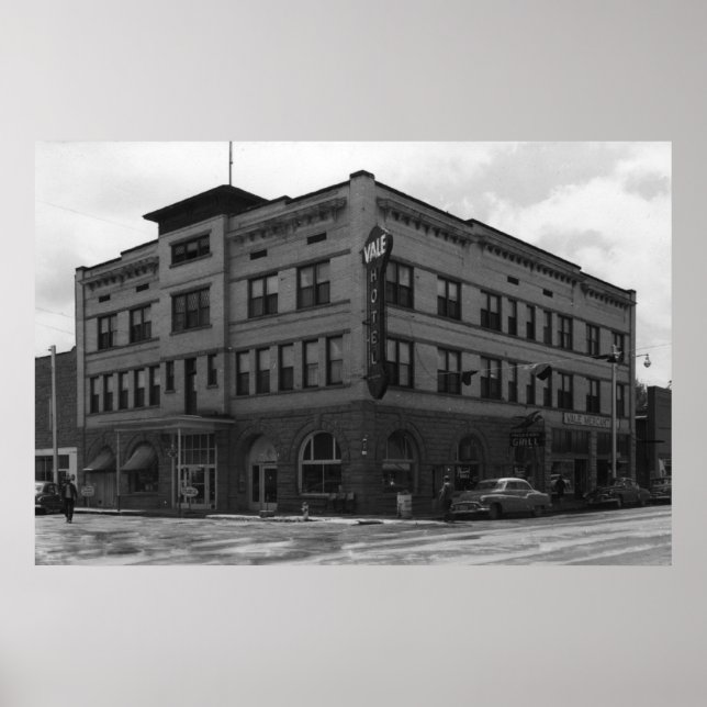 Vale, Oregon Aussicht Hotel Vale Fotograf Poster (Vorne)