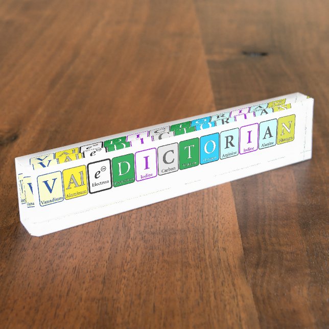 Valedictorian Chemistry Namplate for Desk Namensplakette (Seite)