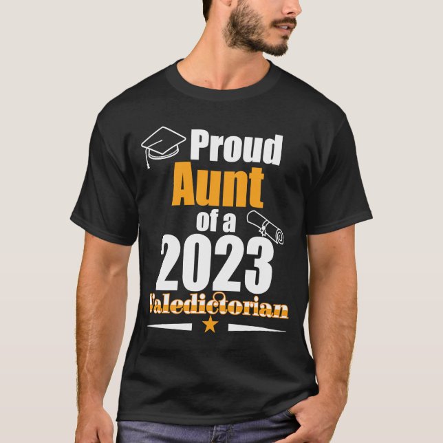 Valedictorian Class 2023 Proud Tante Family Gradua T-Shirt (Vorderseite)