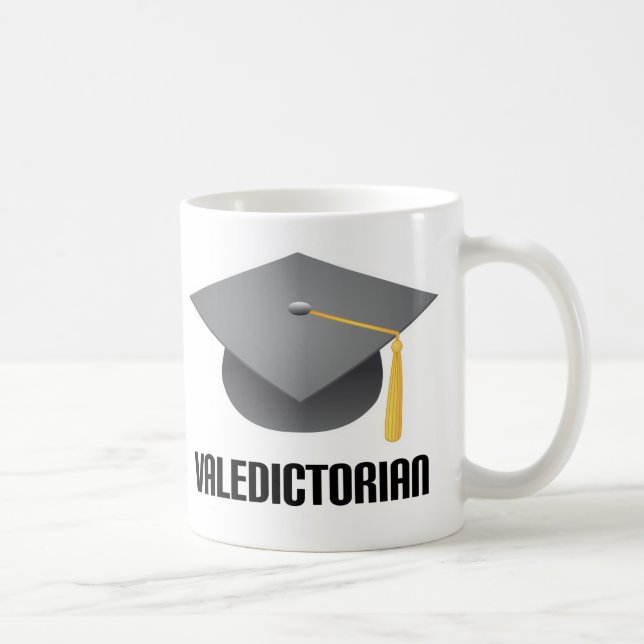 Valedictorian-grauer Absolvent-Hut Tasse (Rechts)