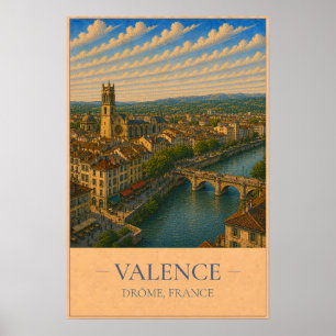 Valence, Frankreich – Vintage-Reiseposter Poster