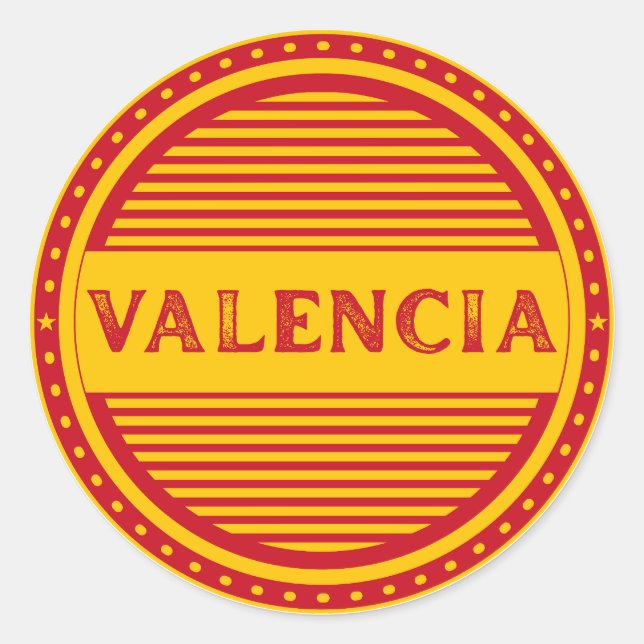 Valencia City Pride Emblem – Spanish Identity Runder Aufkleber (Vorderseite)