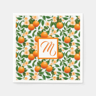 Valencia Orange Blossom Monogram Serviette