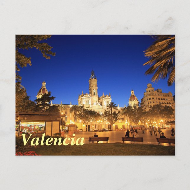 Valencia: Plaza Ayuntamiento Postkarte (Vorderseite)