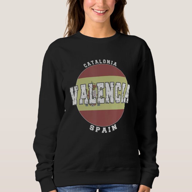 Valencia Spain, Vintage Spanish flag Sweatshirt (Vorderseite)