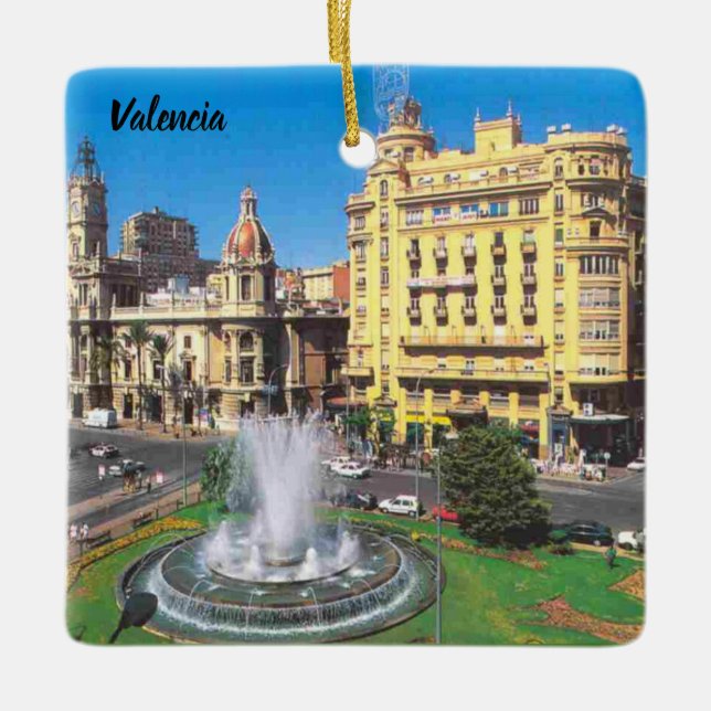 Valencia Spanien Custom Panorama Ornament (Vorderseite)
