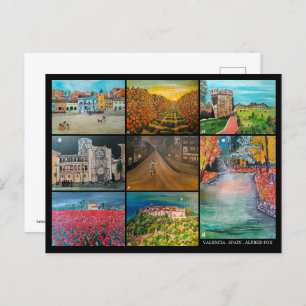 Valencia Spanien Gemälde von Alfred Fox Postkarte