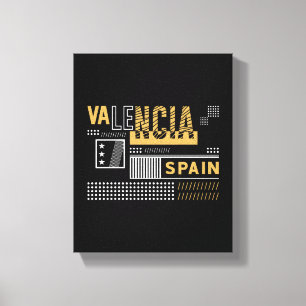 Valencia Spanien Moderne Typografie Reise Design Leinwanddruck