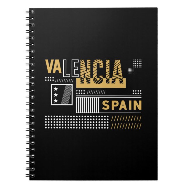Valencia Spanien Moderne Typografie Reise Design Notizblock (Vorderseite)