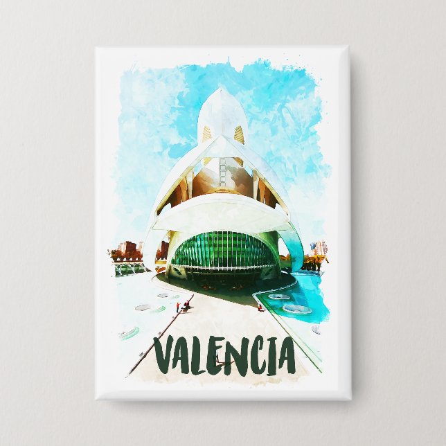 Valencia Spanien Palau de les Arts Reina Sofía Button (Vorderseite)
