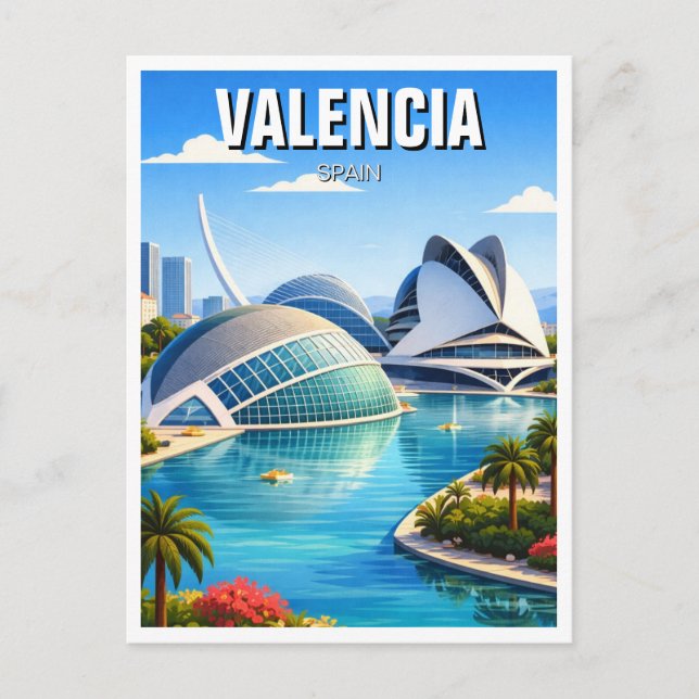 Valencia Spanien Reise Postkarte (Vorderseite)