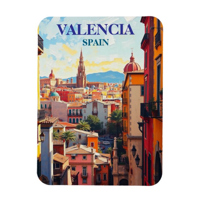 Valencia Spanien Reisen Kunst Vintag Magnet (Vertikal)