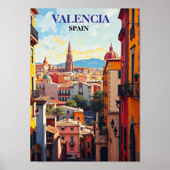 Valencia Spanien Reisen Kunst Vintag Poster (Vorne)