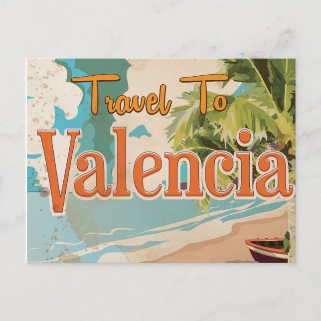 Valencia, Spanien Vintages Ferienplakat Postkarte (Vorderseite)