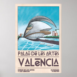 Valencia Wahrzeichen Poster Palau de Les Arts