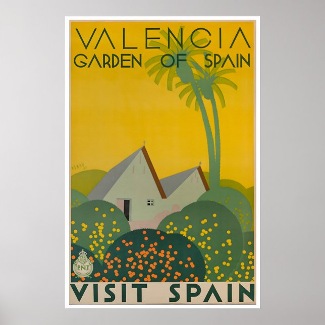 Valencia Wandkunst Spanien Reiseplakat Spanisch Poster (Vorne)