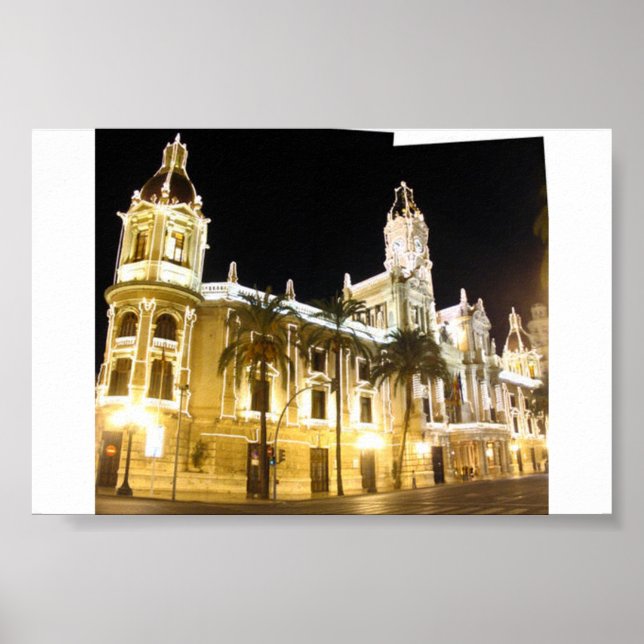 Valencia White Lights Gebäude Poster (Vorne)