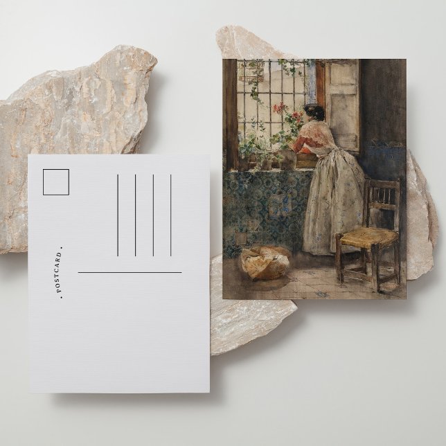 Valenciana a a la Reja | Joaquín Sorolla Postkarte (Von Creator hochgeladen)