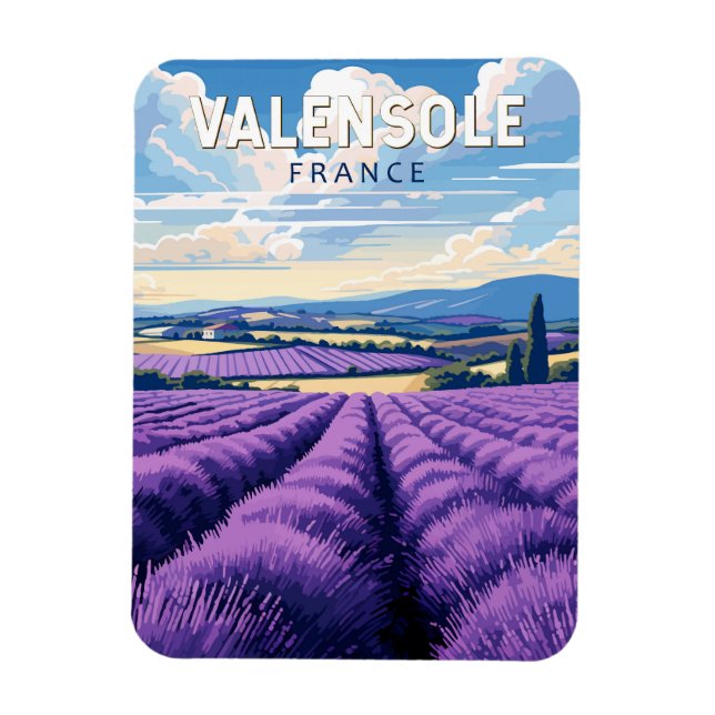 Valensole France Travel Art Vintag Magnet (Vertikal)