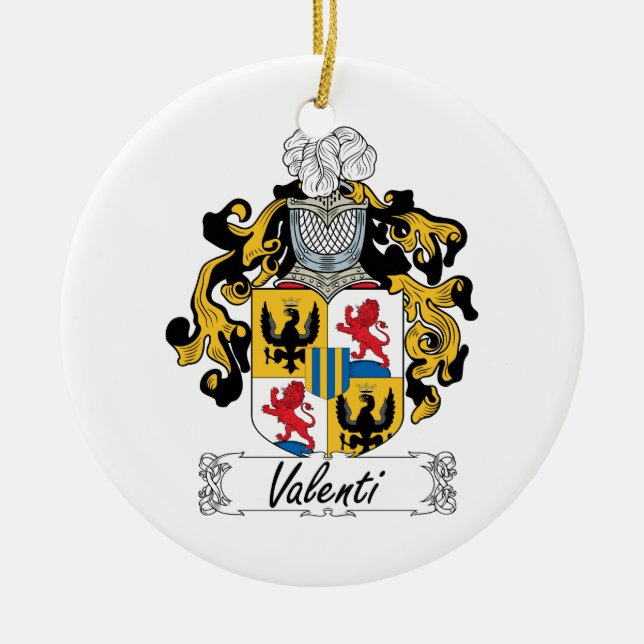Valenti-Familienwappen Keramik Ornament (Vorne)