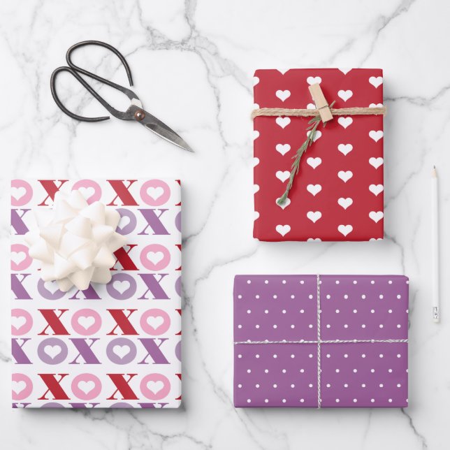 Valentiens Tagesherz Geschenkpapier Set (Vorderseite)