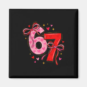 Valentin 67 Six Seven Herz Kokette Schleife Valent Magnet