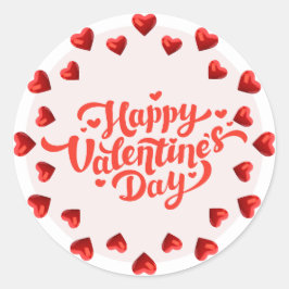 Valentin-Aufkleber für Rotes Herz Runder Aufkleber