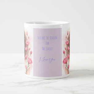 Valentin, du bist der Grund für mein Lächeln Jumbo-Tasse