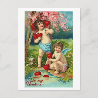 Valentin-mein Valentin-Vintager Cherub Feiertagspostkarte