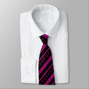 VALENTIN – Schwarze und fuchsiafarbene Statement-K Krawatte