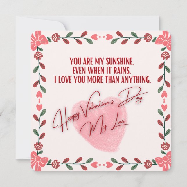 Valentin-Tageskarten Feiertagskarte (Vorderseite)