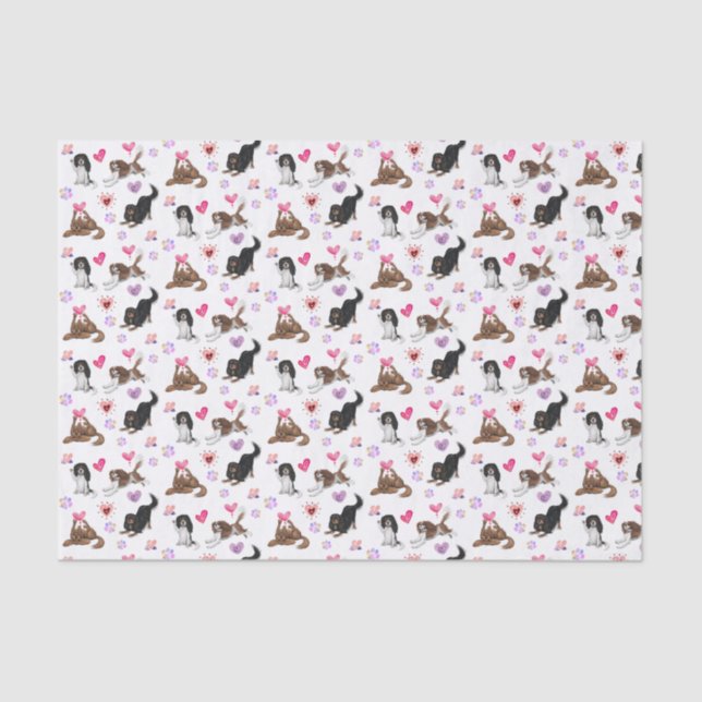 Valentin und Liebe Cavalier Tissue Paper Seidenpapier (Vorderseite)