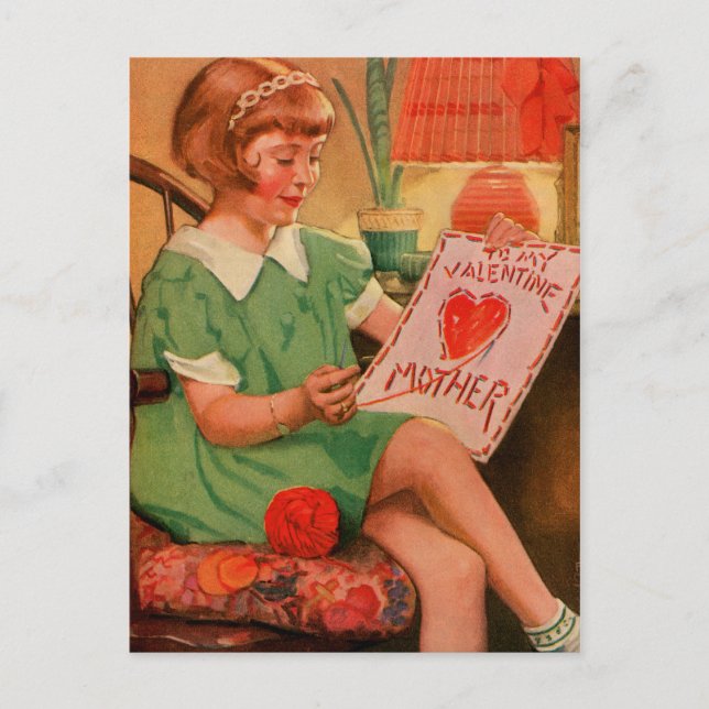 Valentin zu Mutter Feiertagspostkarte (Vorderseite)