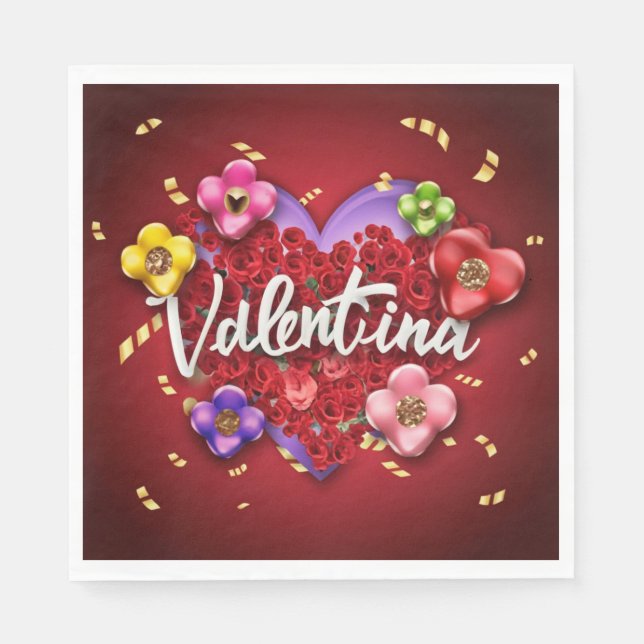 Valentina Birthday Serviette (Vorderseite)