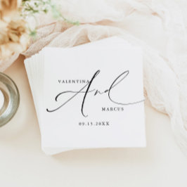 VALENTINA Chic Elegante Calligraphy Script Wedding Serviette