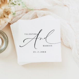 VALENTINA Chic Elegante Calligraphy Script Wedding Serviette