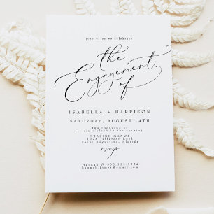 VALENTINA Elegante Minimale Script Engagement Part Einladung
