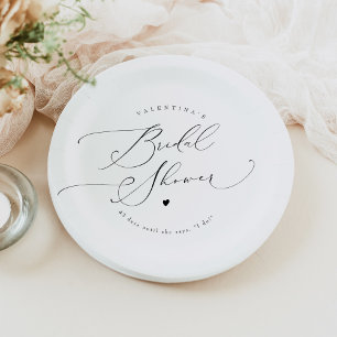 VALENTINA Elegante Minimalistische Schrift Brautpa Pappteller